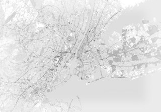 Nowy Jork - mapa w odcieniach szarości - fototapeta