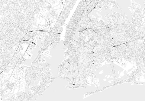 Nowy Jork - mapa w odcieniach szarości - fototapeta Nowy Jork - mapa w odcieniach szarości - fototapeta