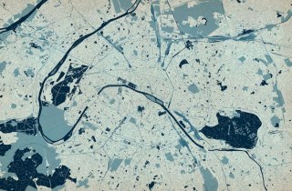 Paryż - kolorowa mapa - fototapeta