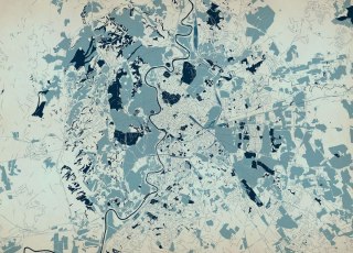 Rzym - mapa w kolorze - fototapeta