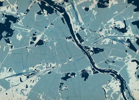 Warszawa - mapa w kolorze - fototapeta Warszawa - mapa w kolorze - fototapeta