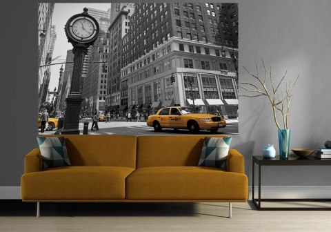 Zegar na Avenue, New York BW - fototapeta Zegar na Avenue, New York BW - fototapeta