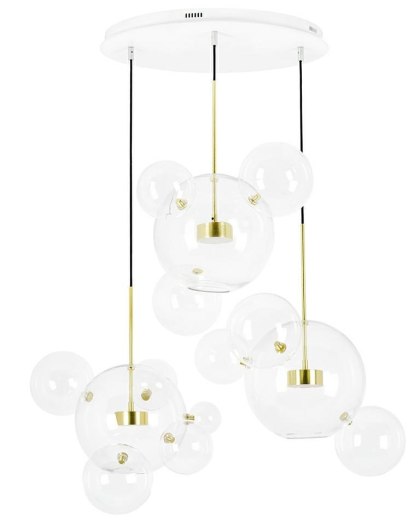 MOOSEE lampa wisząca CAPRI DISC 3 złota - 180 LED, aluminium, szkło