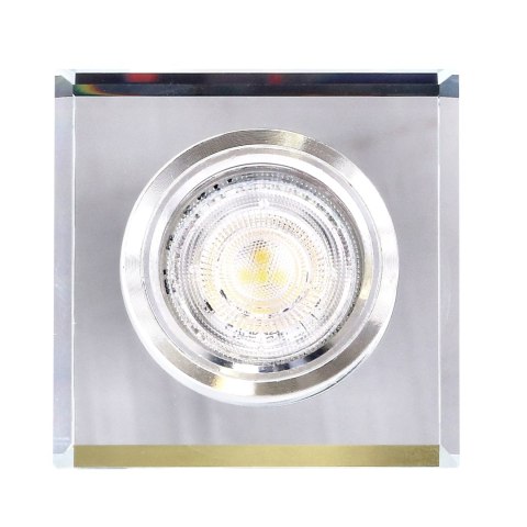 SS-13 CH/WH MR16 CHROM oczko sufitowe lampa sufitowa STAŁA KWADRATOWA SZKŁO BEZBARWNE