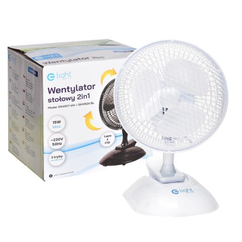 WENTYLATOR STOŁOWY EKO-LIGHT 6'' 2in1 BIAŁY