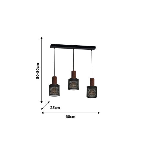 Lampa Wisząca ARES BLACK 3xE27 Lampa Wisząca ARES BLACK 3xE27