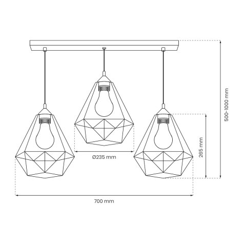 Lampa wisząca BASKET GRAY 3xE27 Lampa wisząca BASKET GRAY 3xE27