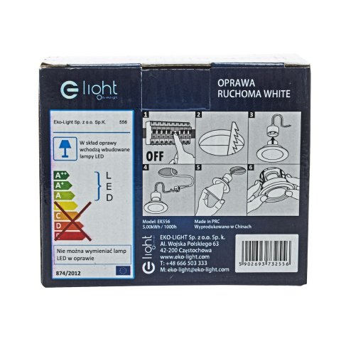 Oczko Okrągłe GU10 1X5W Led Biały