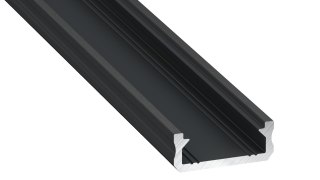 PROFIL ALUMINIOWY CZARNY TYP D 1m + KLOSZ MLECZNY