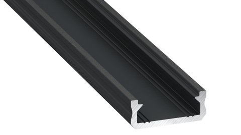 PROFIL ALUMINIOWY CZARNY TYP D 1m + KLOSZ MLECZNY PROFIL ALUMINIOWY CZARNY TYP D 1m + KLOSZ MLECZNY