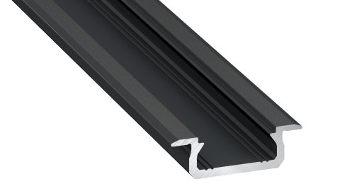 PROFIL ALUMINIOWY CZARNY TYP Z 1m + KLOSZ MLECZNY PROFIL ALUMINIOWY CZARNY TYP Z 1m + KLOSZ MLECZNY