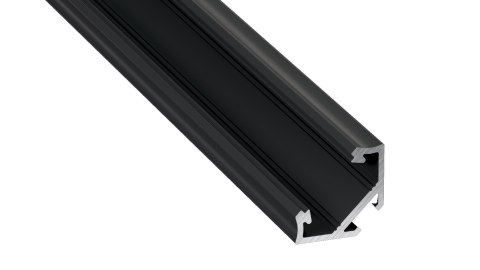 PROFIL ALUMINIOWY NAROŻNY CZARNY TYP C 1m + KLOSZ MLECZNY PROFIL ALUMINIOWY NAROŻNY CZARNY TYP C 1m + KLOSZ MLECZNY