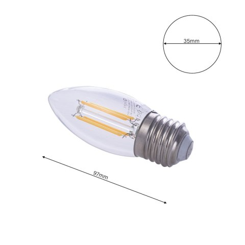 Żarówka Filamentowa LED 4W C37 E27 2700K Żarówka Filamentowa LED 4W C37 E27 2700K