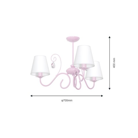 Żyrandol SARA PINK 3xE14 Żyrandol SARA PINK 3xE14