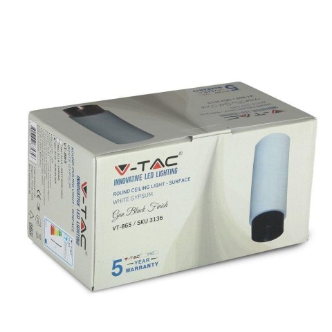 Oprawa V-TAC GIPS BETON GU10 Natynkowa Biały/Czarny Mat VT-865-GBM 5 Lat Gwarancji Oprawa V-TAC GIPS BETON GU10 Natynkowa Biały/Czarny Mat VT-865-GBM 5 Lat Gwarancji
