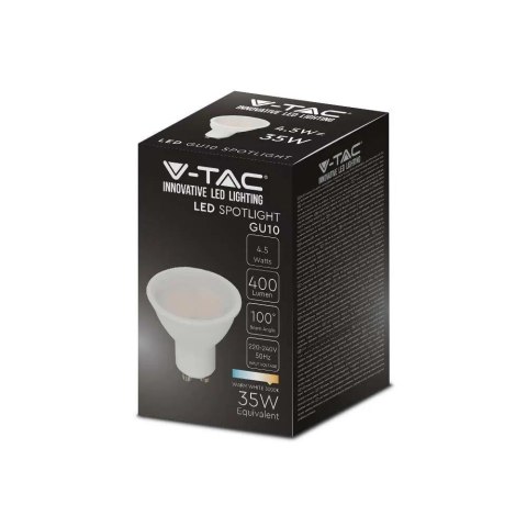 Żarówka LED V-TAC 4,5W GU10 SMD 110st VT-1975 3000K 400lm Żarówka LED V-TAC 4,5W GU10 SMD 110st VT-1975 3000K 400lm