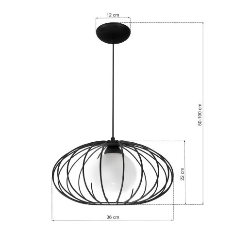 Lampa Wisząca KRONOS BLACK 1xE14