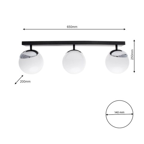 Lampa sufitowa SFERA BLACK/CHROME 3xE14 Lampa sufitowa SFERA BLACK/CHROME 3xE14