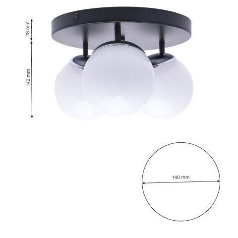 Lampa sufitowa SFERA BLACK/CHROME 3xE14