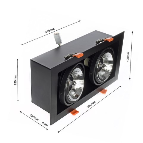 Oprawa Podtynkowa Plaza 2xGU10 AR111 Czarny
