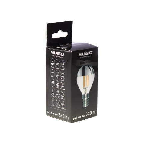 Żarówka Filamentowa LED 4W G45 E14 2700K TOP SILVER Żarówka Filamentowa LED 4W G45 E14 2700K TOP SILVER