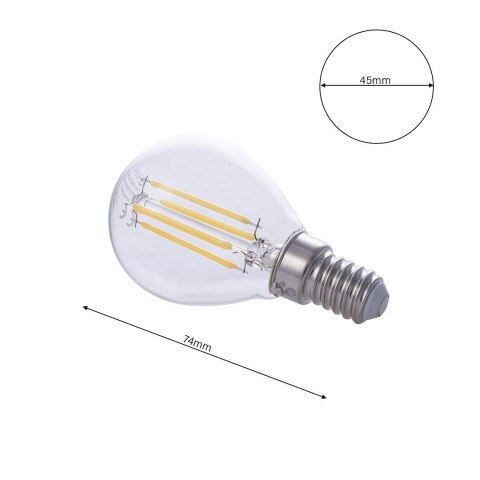 Żarówka Filamentowa LED 4W G45 E14 4000K Żarówka Filamentowa LED 4W G45 E14 4000K