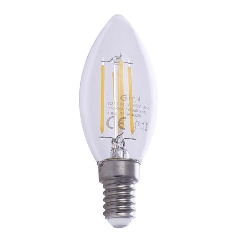 Żarówka Filamentowa LED 4W Świeczka E14 4000K Żarówka Filamentowa LED 4W Świeczka E14 4000K