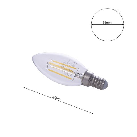 Żarówka Filamentowa LED 4W Świeczka E14 4000K Żarówka Filamentowa LED 4W Świeczka E14 4000K