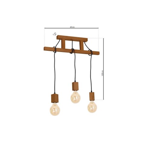 Lampa Wisząca JACK 3xE27 Dąb