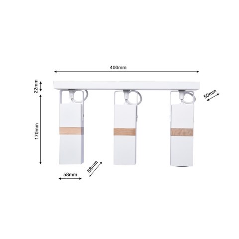 Lampa sufitowa VIDAR WHITE 3xGU10