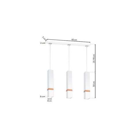 Lampa wisząca VIDAR WHITE 3xGU10