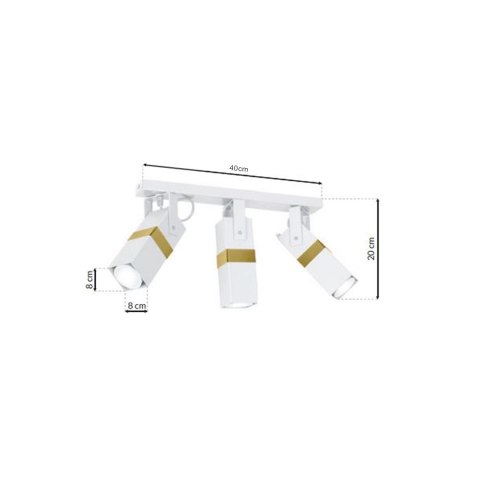 Lampa sufitowa Vidar 3xGU10 Biały/Złoty