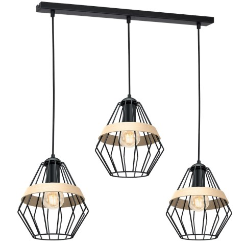 Lampa wisząca CLIFF BLACK 3xE27