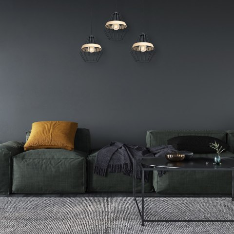 Lampa wisząca CLIFF BLACK 3xE27