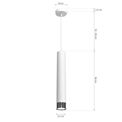 Lampa wisząca DANI WHITE/CHROME 1xGU10