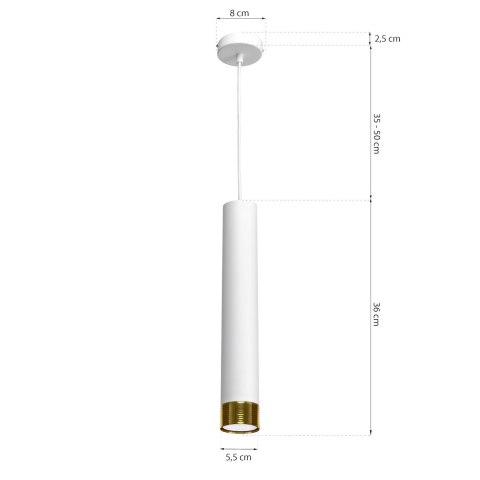 Lampa wisząca DANI WHITE/GOLD 1xGU10
