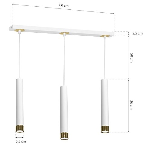 Lampa wisząca DANI WHITE/GOLD 3xGU10