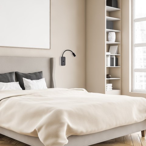 Lampka nocna BASE 8W+2W BLACK Lampka nocna BASE 8W+2W BLACK