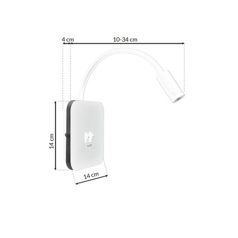 Lampka nocna BASE 8W+2W WHITE