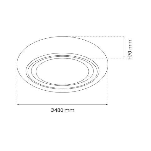 Plafon MEGAN Ø480 mm 48W LED