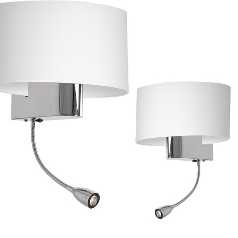 Kinkiet Casino 1xE27 + 1W LED Biały / Chrom