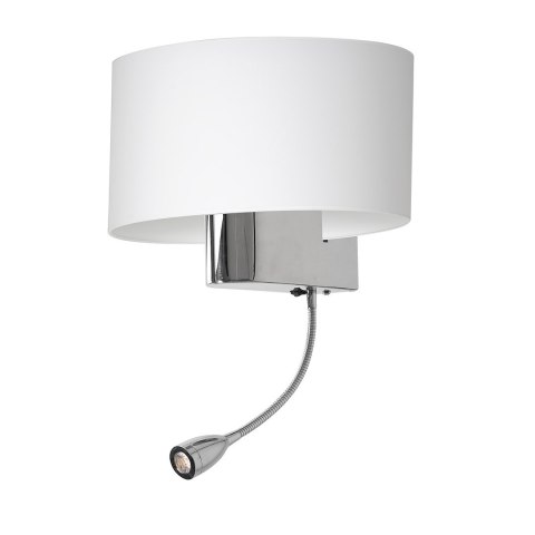 Kinkiet Casino 1xE27 + 1W LED Biały / Chrom
