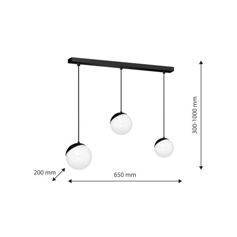 Lampa wisząca SFERA BLACK 3xE14 Lampa wisząca SFERA BLACK 3xE14