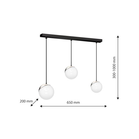 Lampa wisząca SFERA BLACK/CHROME 3xE14 Lampa wisząca SFERA BLACK/CHROME 3xE14