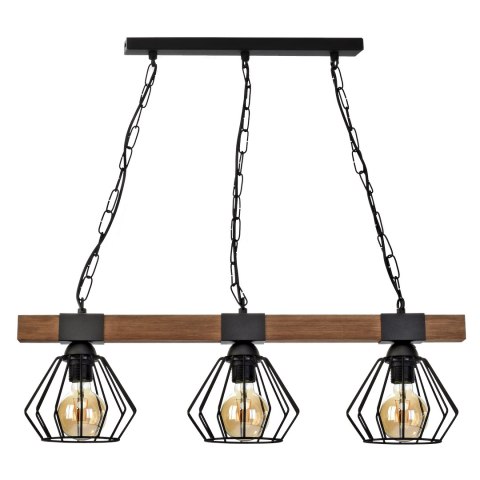 Lampa wisząca ULF BLACK/WOOD 3xE27