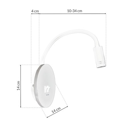 Lampka nocna BASE 8W+2W WHITE