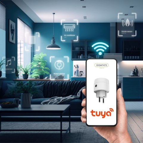 Wtyczka Wi-Fi Tuya Smart Pojedyńcza 10A IP20