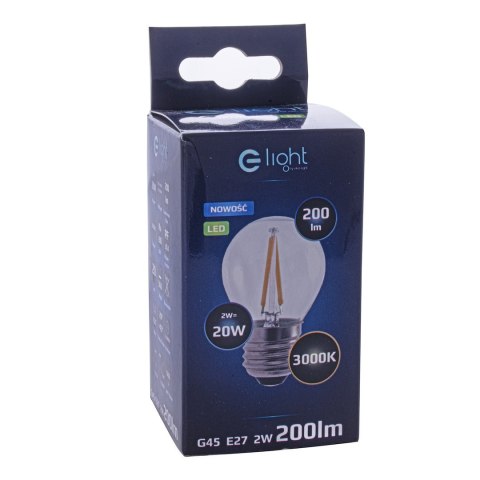 Żarówka Filamentowa LED 2W E27 G45 2700K Żarówka Filamentowa LED 2W E27 G45 2700K