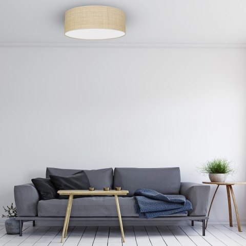 Lampa sufitowa MARSHALL WHITE / RATTAN 3xE27 Ø50cm