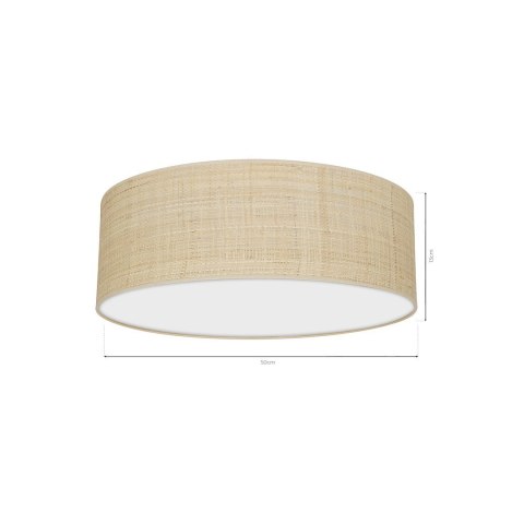 Lampa sufitowa MARSHALL WHITE / RATTAN 3xE27 Ø50cm